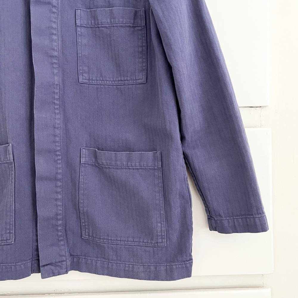 First Rite Twill Work Jacket French Blue Utility Chore Coat Small - Picture 6 of 10